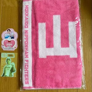 北海道日本ハムファイターズ 山﨑福也 母の日 ピンクタオル かわいいシリーズ 推しカラー ステッカー