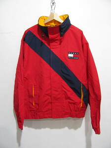 ☆送料無料☆90s☆TOMMY HILFIGER☆セーリングジャケット☆L☆赤☆ブルゾン☆