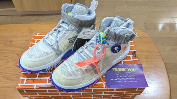 新品 ナイキ オフホワイト エアフォース1 ミッド 27.5cm ホワイト NIKE off-white AIR FORCE 1