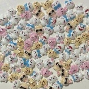 送料無料 ちいかわ デコレーションパーツ 50個セット プラパーツ デコパーツ デコネイル ネイルアート ハチワレ うさぎ