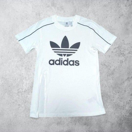 adidas アディダス ロゴスリットTシャツ XS ユニセックス 白T