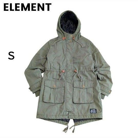 ELEMENT モッズコート オリーブ ファー付き エレメント レディース S 裏ボア
