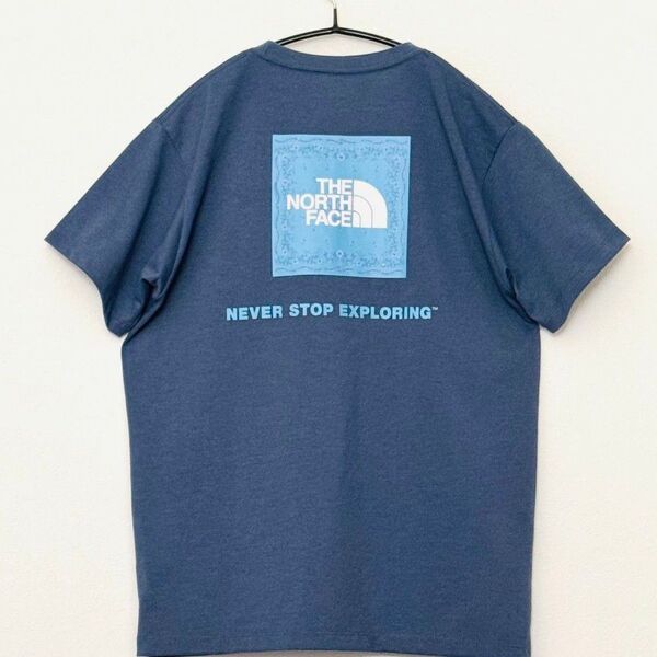 THE NORTH FACE★ザノースフェイス バンダナ柄 スクエアロゴ プリント Tシャツ レディース M 国内正規品