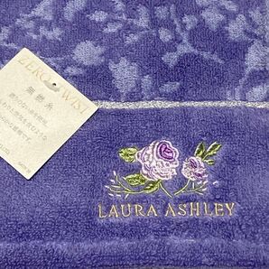 新品☆ローラアシュレイ フェイスタオル☆アナベラ バラ☆青系