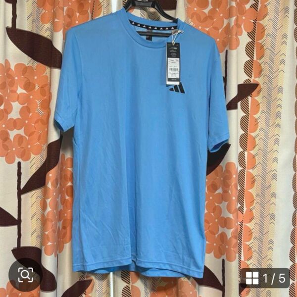 adidas アディダス メンズ 半袖 Tシャツ ブルー 水色 ドライ M 夏 Tシャツ ジム 半袖Tシャツ 未使用