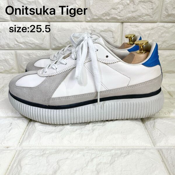 Onitsuka Tiger DELECITY オニツカタイガー デレシティ 厚底スニーカー ホワイト ブルー 25.5