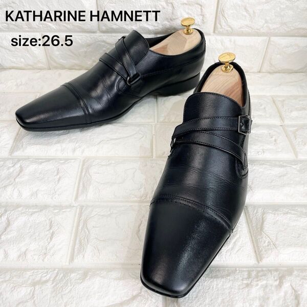 KATHARINE HAMNETT キャサリンハムネットロンドン ビジネスシューズ モンクストラップ ブラック 26.5