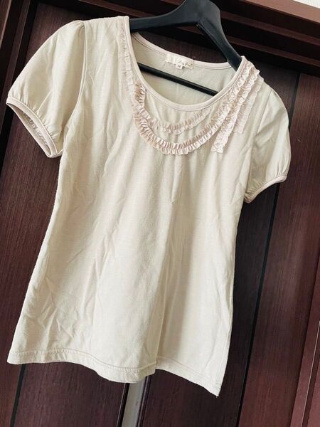 清楚系 グレー フリルトップス M カットソー Tシャツ