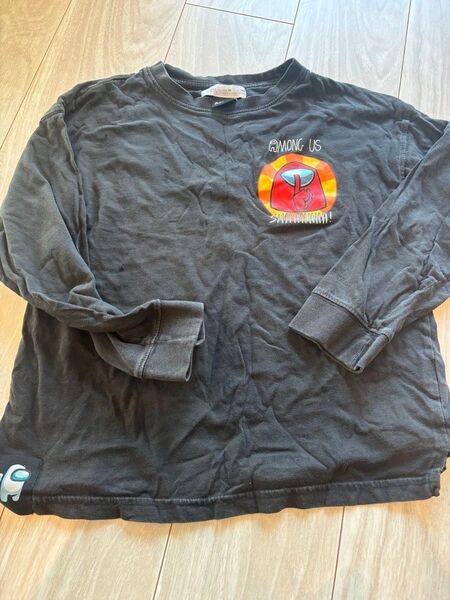 【キッズ】AMONG US 長袖Tシャツ 黒 Sサイズ ZARA