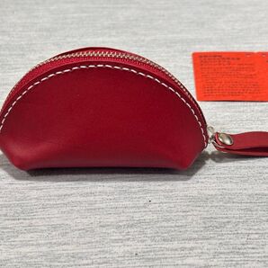 栃木レザー小銭入れ レッド赤 本革ヌメ革レザークラフト