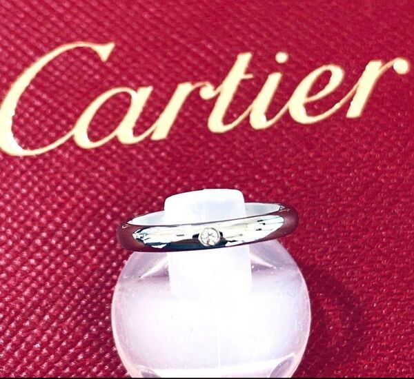 Cartier カルティエ・プラチナ・Pt950 1Pダイヤモンド 1895 ウェディング バンド リング