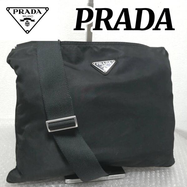 8月5日まで【期間限定SALE】PRADA プラダ ショルダーバッグ ナイロン ブラック クロスボディー 黒