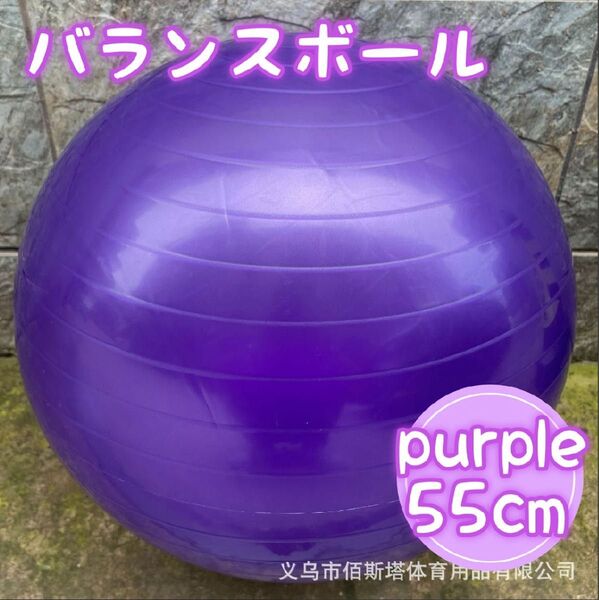 543 バランスボール パープル トレーニング ヨガ 55cm 体幹 筋トレ