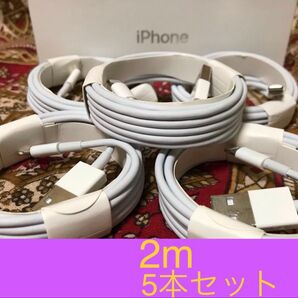 iPhone充電器 ライトニングケーブル 5本 2m 純正品質
