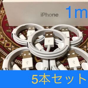 iPhone充電器 ライトニングケーブル 5本 1m 純正品質