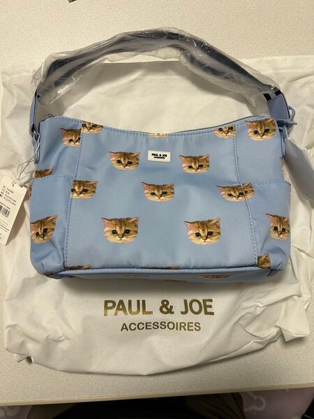 新品 PAUL&JOE ヌネット総柄 ショルダーバッグ ブルー水色 ポール&ジョー