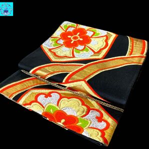 【美品】六通柄袋帯 華亀甲文様 金銀糸 振袖 黒留袖 色留袖 訪問着 フォーマル