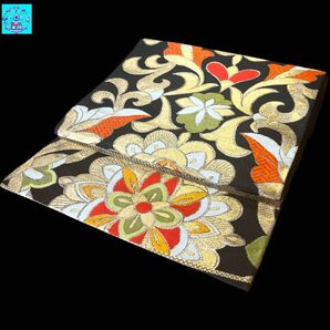 【美品】 六通柄袋帯 有職模様 金糸 振袖 黒留袖 色留袖 訪問着 フォーマル