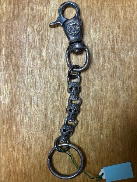 スカル キーチェーン キーホルダー ドクロ 髑髏 クロス 十字架 チェーン シルバー950 メキシカンジュエリー メキシコ