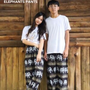 【新品】サルエル カジュアル パンツ 民族 部族 エスニック 総柄 Fサイズ ブラック