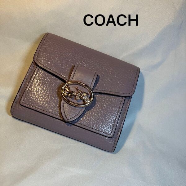 COACH コーチ 二つ折り財布 ホース&キャリッジ レザー ラベンダー