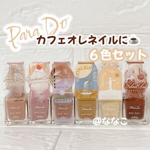 【匿名配送】パラドゥ ミニネイル 人気のカフェオレネイル おすすめの6色セット