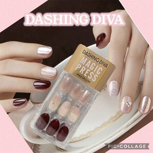 DASHING DIVAダッシングディバ マジックプレス〈ネイルチップ〉ハンド レディボルドー オーバル型