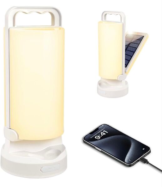 LED ソーラー ランタン キャンプランタン USB充電 太陽光給電 3色切替