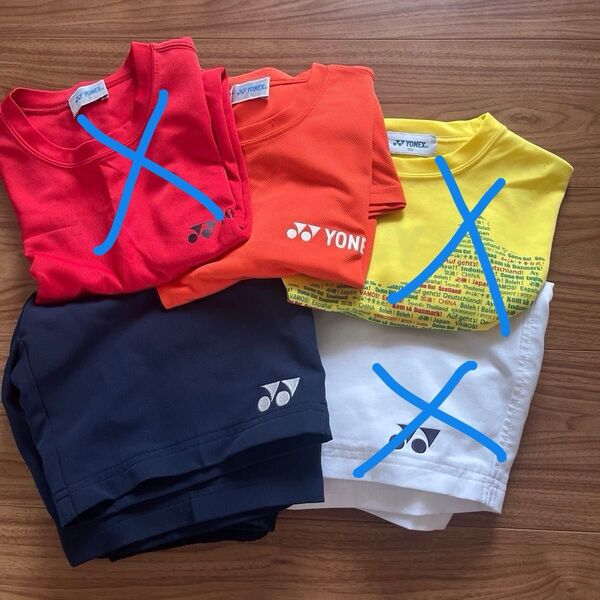 YONEX Tシャツ 半ズボン オレンジ イエロー 赤 白 紺 ジュニア テニスウェア スポーツウェア ヨネックス S SS
