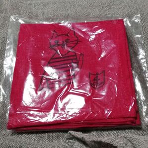 LOISIR×TORANEKOBONBON×fog linen work リネンハンカチ ピンク トラネコボンボン