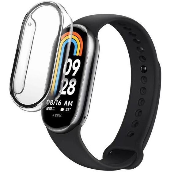 Xiaomi Smart Band 8 クリア カバー フィルム一体型 ケース 交換 ケース 保護ケース 画面保護 ハードケース