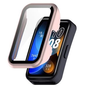 Huawei Band 8 9 10 ガラス 保護 ケース カバー ピンク 液晶画面保護 ハードケース ファーウェイ バンド