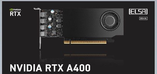 ELSA NVIDIA RTX A400 4GB 使用期間3ヶ月以下 miniDP to HDMI 変換ケーブル 4本付き