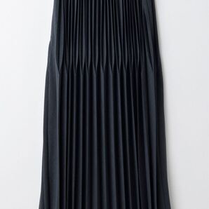 ENFOLD SQUARE-PLEATS SKIRT 毛30%