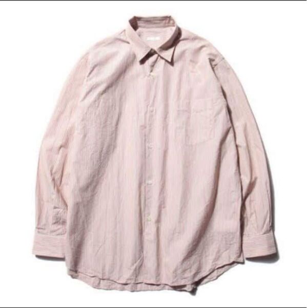 comoli 18ss コモリシャツ サイズ1 ピンクストライプ M01-02001
