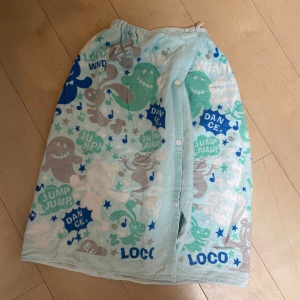 巻きタオル スイムタオル ラップタオル プール 水泳 青色 60cm おばけ