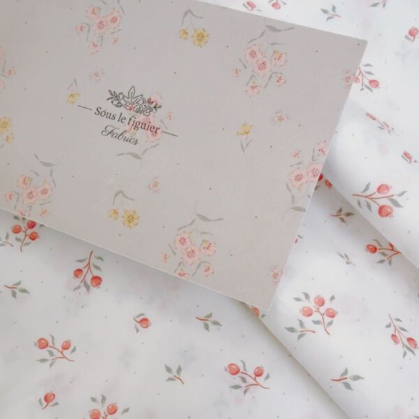 sous le figuier fabrics フランス生地 布 ハギレ グーズベリー
