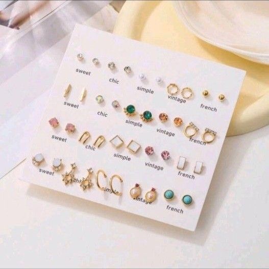 ピアス 豪華20点セット 花 パール ハート 【D1】大量 たくさん まとめ売り ゴールド ピアス アクセサリー