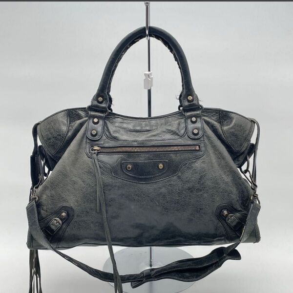 BALENCIAGA クラシックショルダーバッグ レザー 本革 バレンシアガ 2way ハンド ブラック シティ バレンシアガ