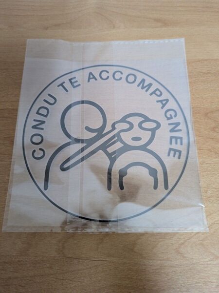 Condute Accompagne 転写ステッカー 未使用 パロディ フランス 初心者マーク 仮免許練習中