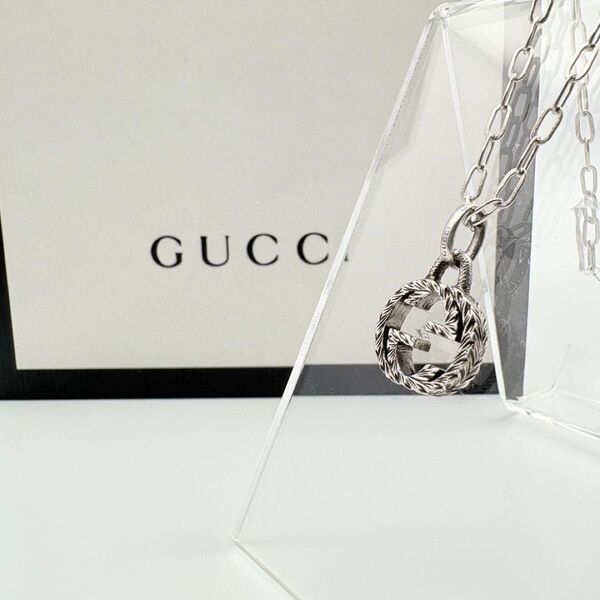 GUCCI グッチ インターロッキングG アラベスク ネックレス 925刻印 GG AG925 アクセサリー シルバー