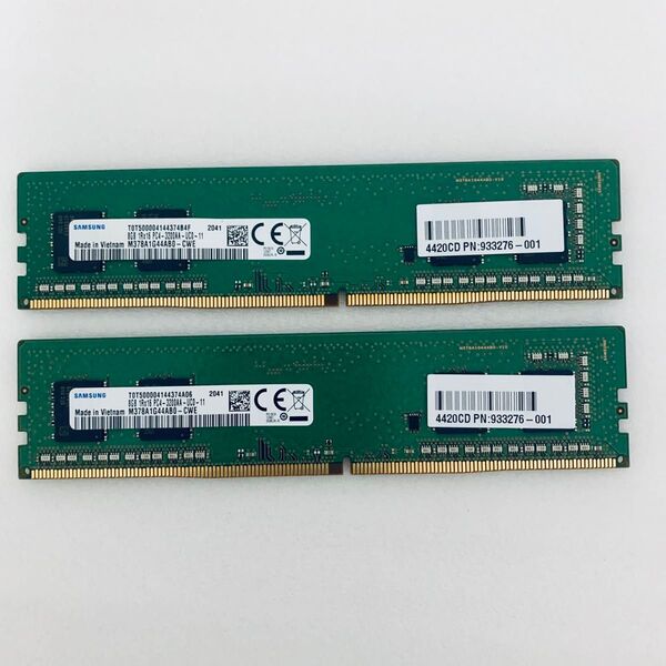 SAMSUNG デスクトップPC用メモリー DDR4 8GB PC4-3200AA の中古品 2個 合計16GB