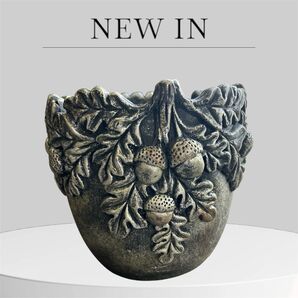 オークのどんぐりモチーフ 植木鉢 アンティーク調 ガーデニング