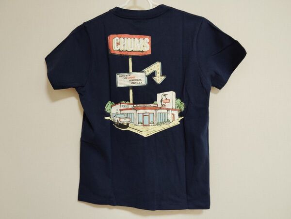 新品チャムスCHUMS 半袖TシャツカットソーファクトリーFactory T-Shirt レディースMサイズネイビー