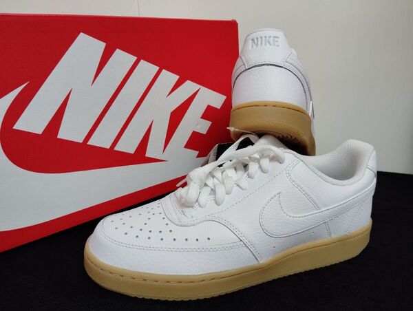 新品26.5cmNIKEナイキコートビジョンメンズホワイトキャメル白AF1エアフォース1 好きに