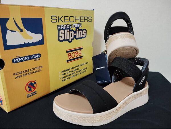 新品25cm スケッチャーズSKECHERS レディースストラップサンダル スリップインズBOBSボブス サン レイ 114413