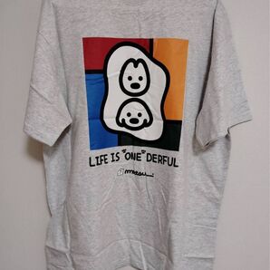 新品matsui×FREAK'S STORE/マツイ×フリークスストア 別注「もにゅもにゅ」Lクルーネック半袖Tシャツ犬グレー