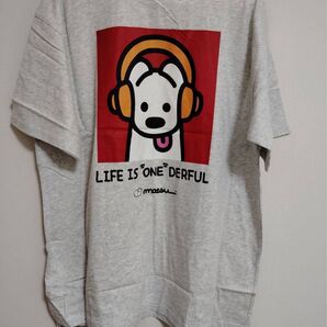 新品L matsui×FREAK'S STORE/マツイ×フリークスストア 別注「ミュージック」 クルーネック半袖Tシャツ犬グレー