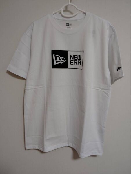 新品NEWERA (ニュ−エラ) 半袖コットン Tシャツ ボックスロゴ ホワイト レギュラーフィット XL 白