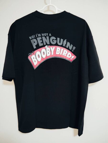 新品チャムスCHUMS半袖TシャツアイムアブービーバードTシャツカットソーバックプリント黒ブラックオーバーサイズビッグシルエットM